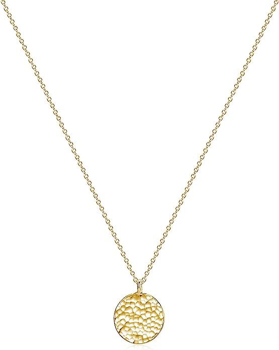 Fettero Women Moon Necklace Hammered Coin Full Karma Circle New Crescent Moon Phase Pendant Daint... | Amazon (US)