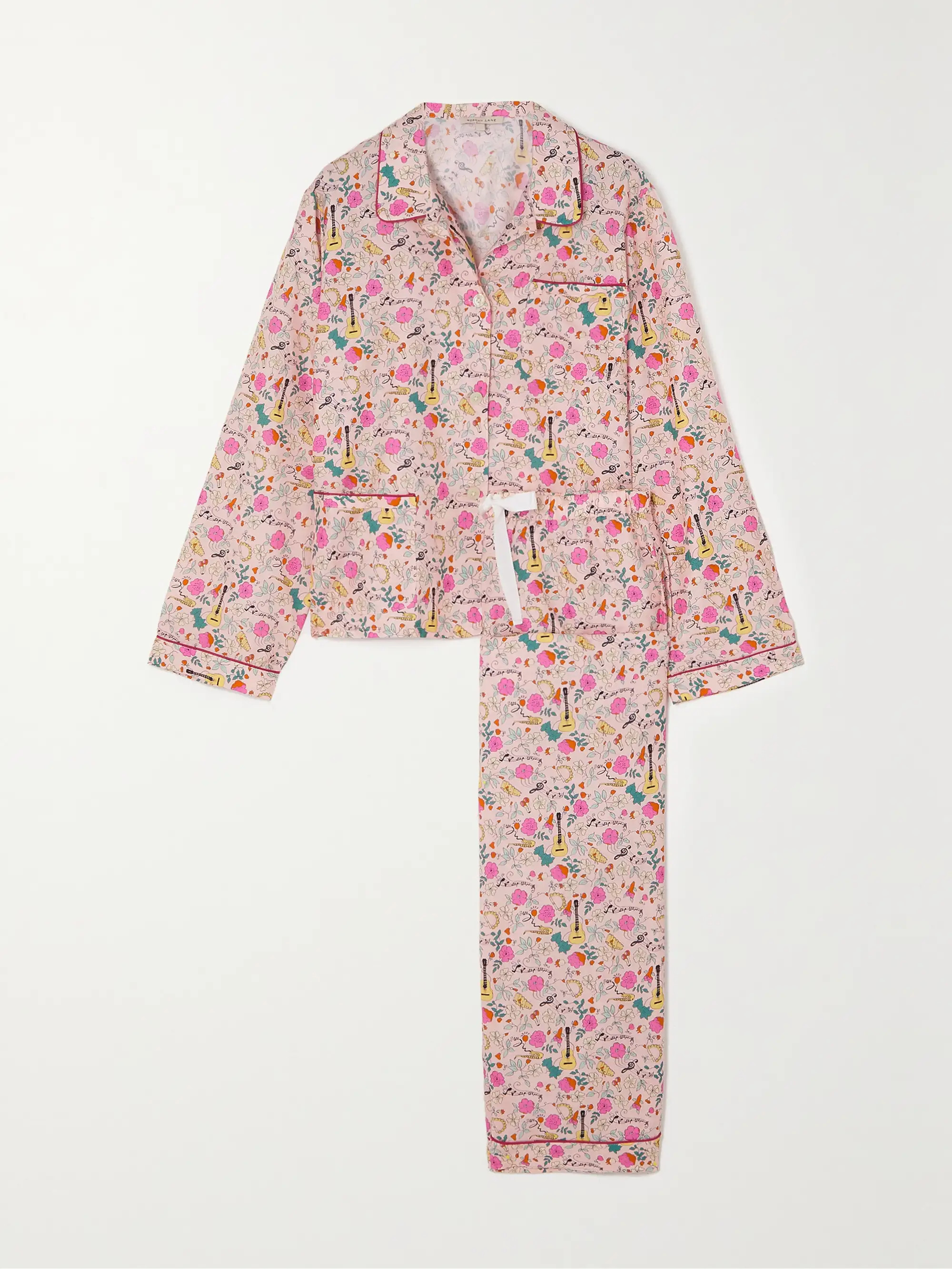Ruthie Chantal printed cotton and silk-blend pajama set | NET-A-PORTER (US)