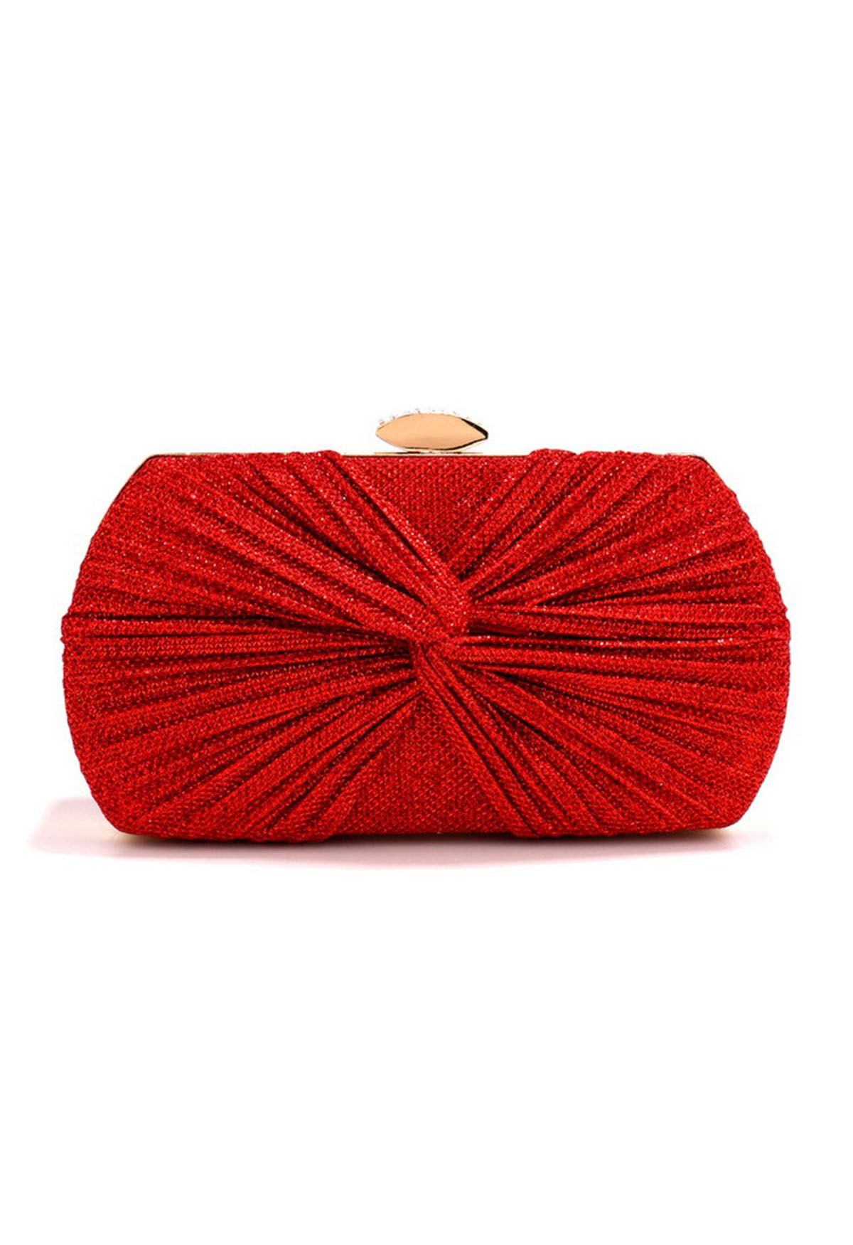 Shining Gift Knotted Clutch in Red | Chicwish