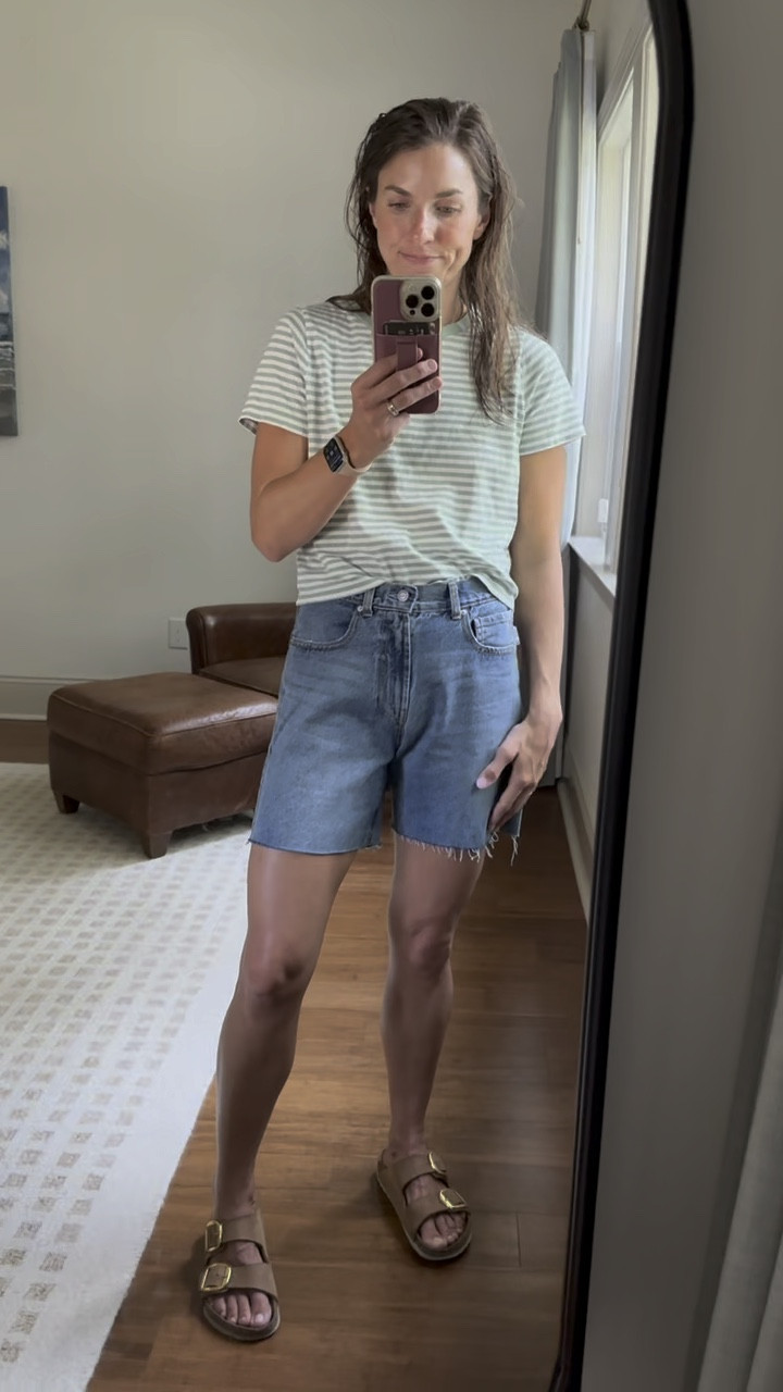 This weekend I have a code for 25% off all denim at ABLE using code NTKDENIM25- these are the RENEE RELAXED LONG DENIM SHORT. They are a amazing mom jean short and come right up to my belly button. If you are inbetween sizes I would size down! 

#LTKsalealert #LTKstyletip