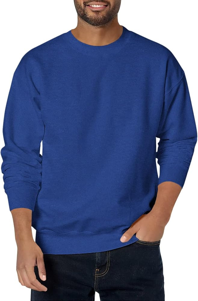 Hanes mens Ultimate Sweatshirt, Heavyweight Fleece Sweatshirt, Crewneck Pullover for Men | Amazon (US)