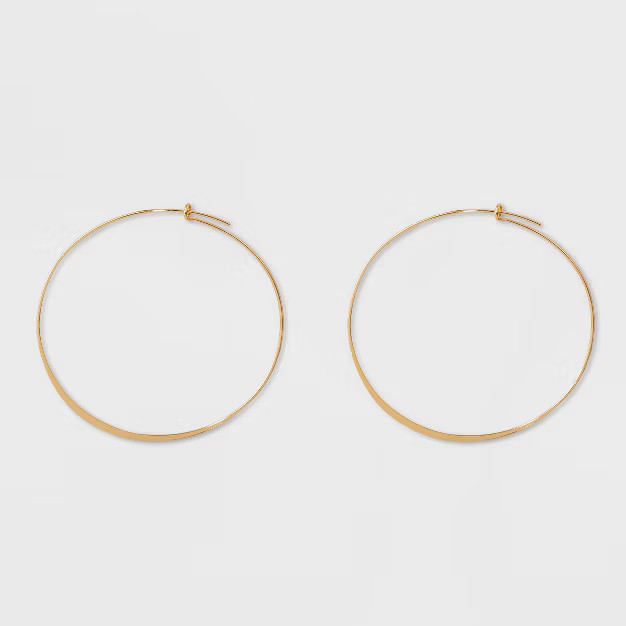 Large Thin Hoop Earrings - A New Day™ Gold | Target
