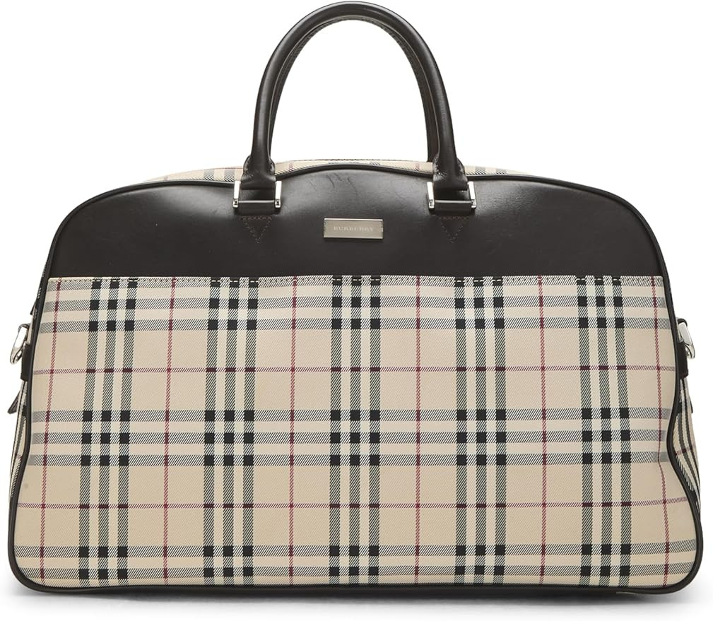 Amazon.com: Burberry, Pre-Loved Check Nylon Bowler Handbag Medium, Brown : Amazon Luxury | Amazon (US)