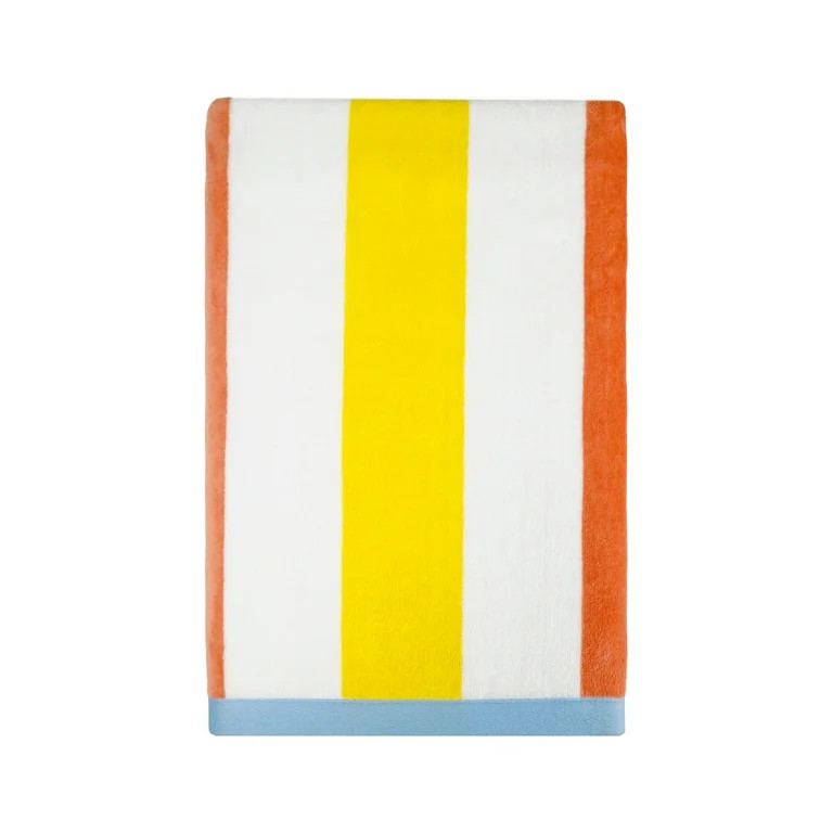 Better Homes & Gardens Cabana Stripe Oversized Beach Towel, 72" x 38", Pink and Yellow | Walmart (US)