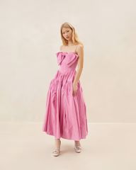 Josafina Pink Bow Midi Dress | Loeffler Randall