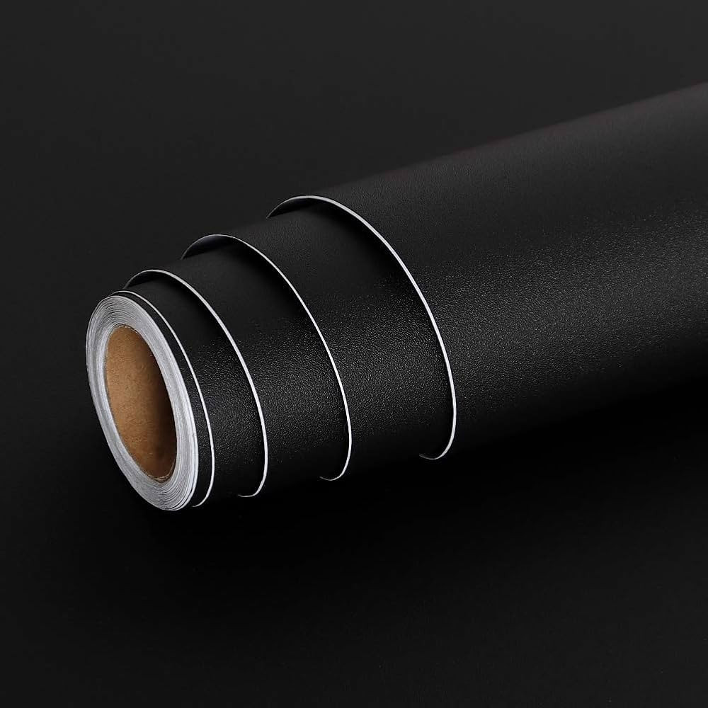 Livelynine 15.8"x197" Removable Black Wallpaper for Bedroom Peel and Stick Kitchen Cabinet Contac... | Amazon (US)