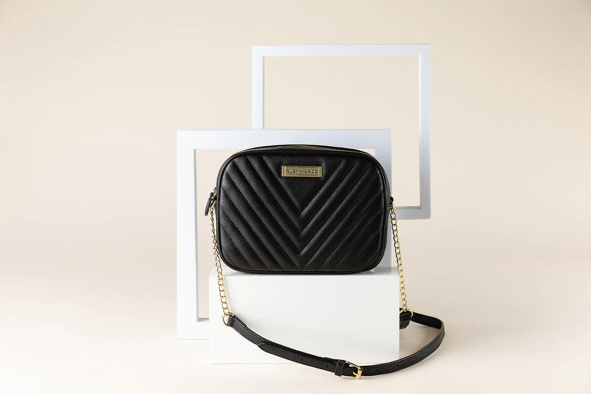 Leigh - (Leather) Black & Gold | Lily Jade