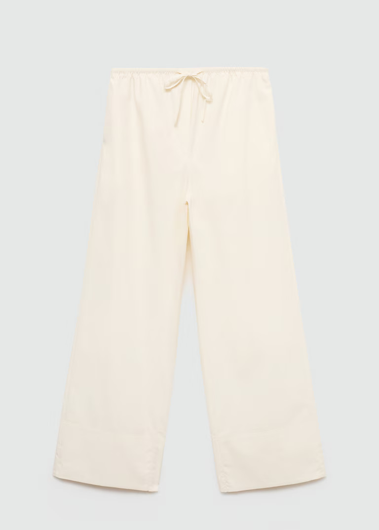 Cotton wideleg trousers | MANGO (UK)