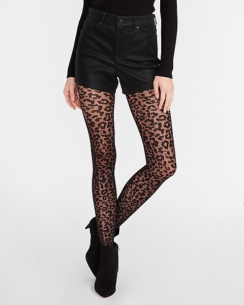 Sheer Leopard Tights | Express