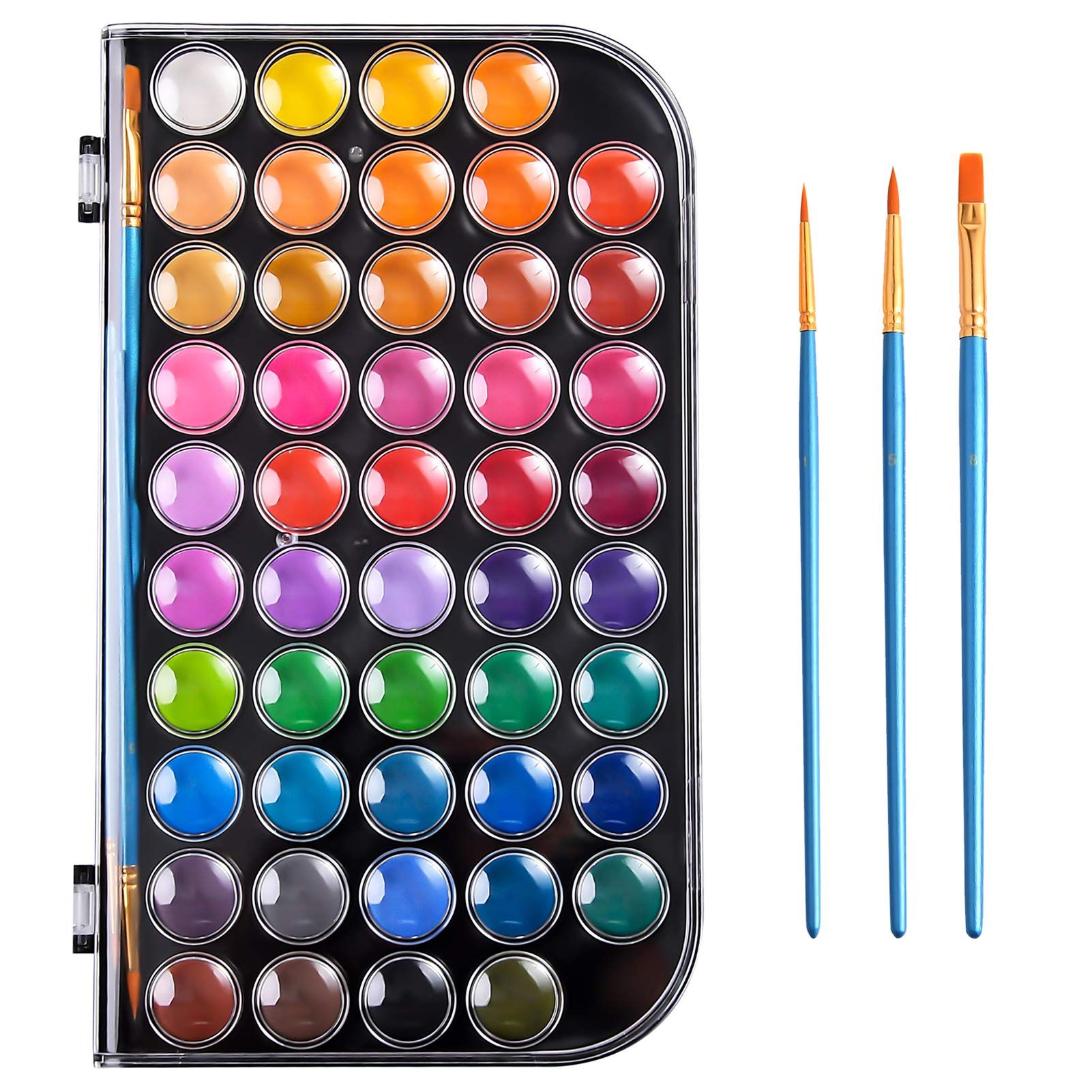 Upgraded 48 Colors Washable Watercolor Paint Set with 3 Brushes and Palette, Non-toxic Paints Set... | Amazon (US)