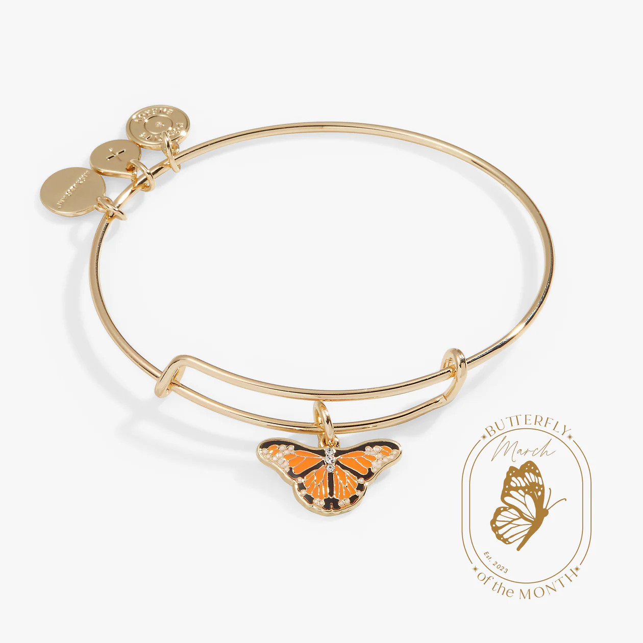 Monarch Butterfly + Crystal Accent Charm Bangle | Alex and Ani | Alex and Ani
