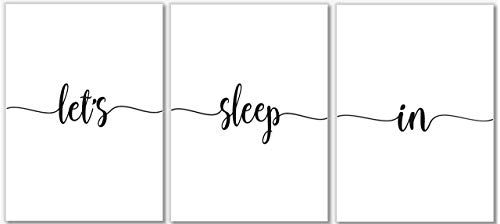 Let's Sleep In Art Prints - Bedroom Wall Decor - Set of 3 – 11x14 – Unframed | Amazon (US)
