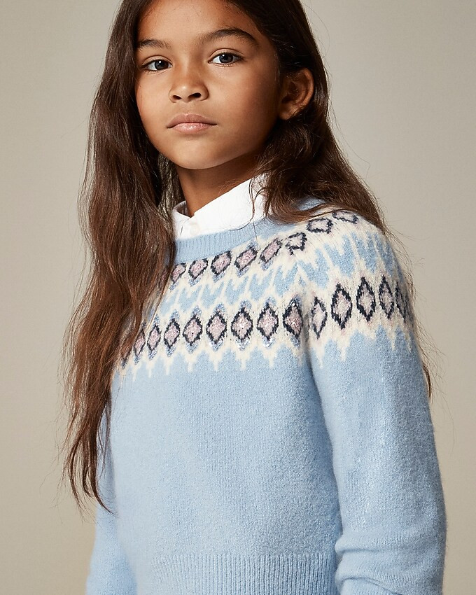 Girls' sequin Fair Isle sweater in Supersoft yarn | J. Crew US