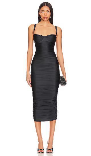 Bust Cup Midi Dress in Black001 | Revolve Clothing (Global)