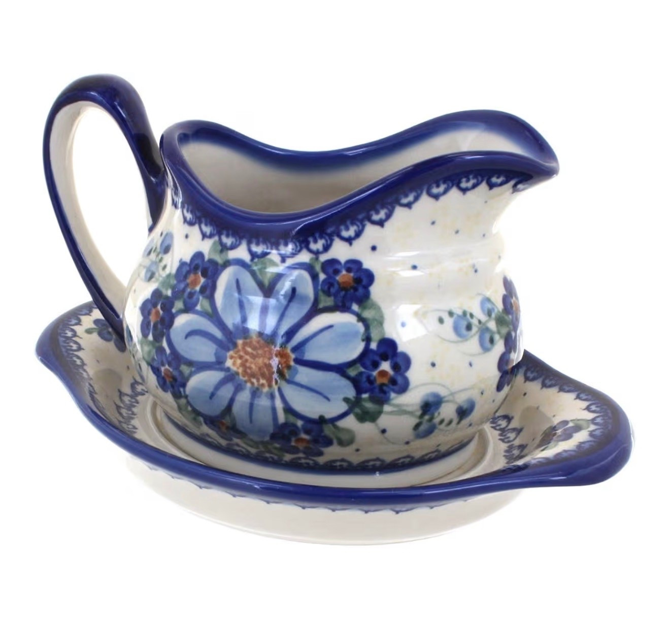 The most darling 💕
Blue Rose Polish Pottery Daisy Surprise Gravy Boat & Plate