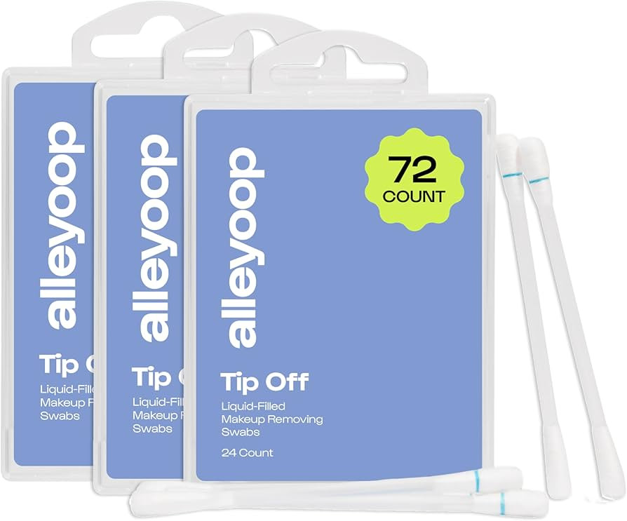 Alleyoop Cotton Swabs for Makeup, Tip Off Liquid-Filled Makeup Removing Swabs (24 Count, 3 Pack) ... | Amazon (US)