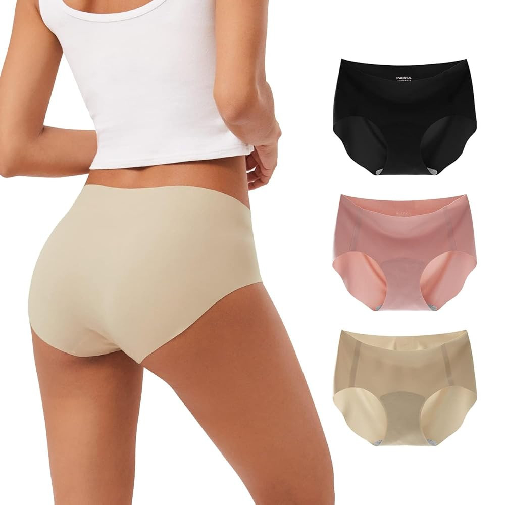INNERSY Women's Seamless No Show Hipster Panties Invisible Light Underwear 3-Pack | Amazon (US)