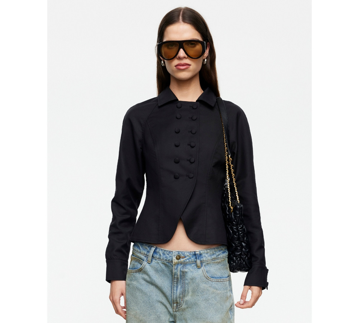 Lioness Women's Form Button-Front Jacket - Noir | Macy's