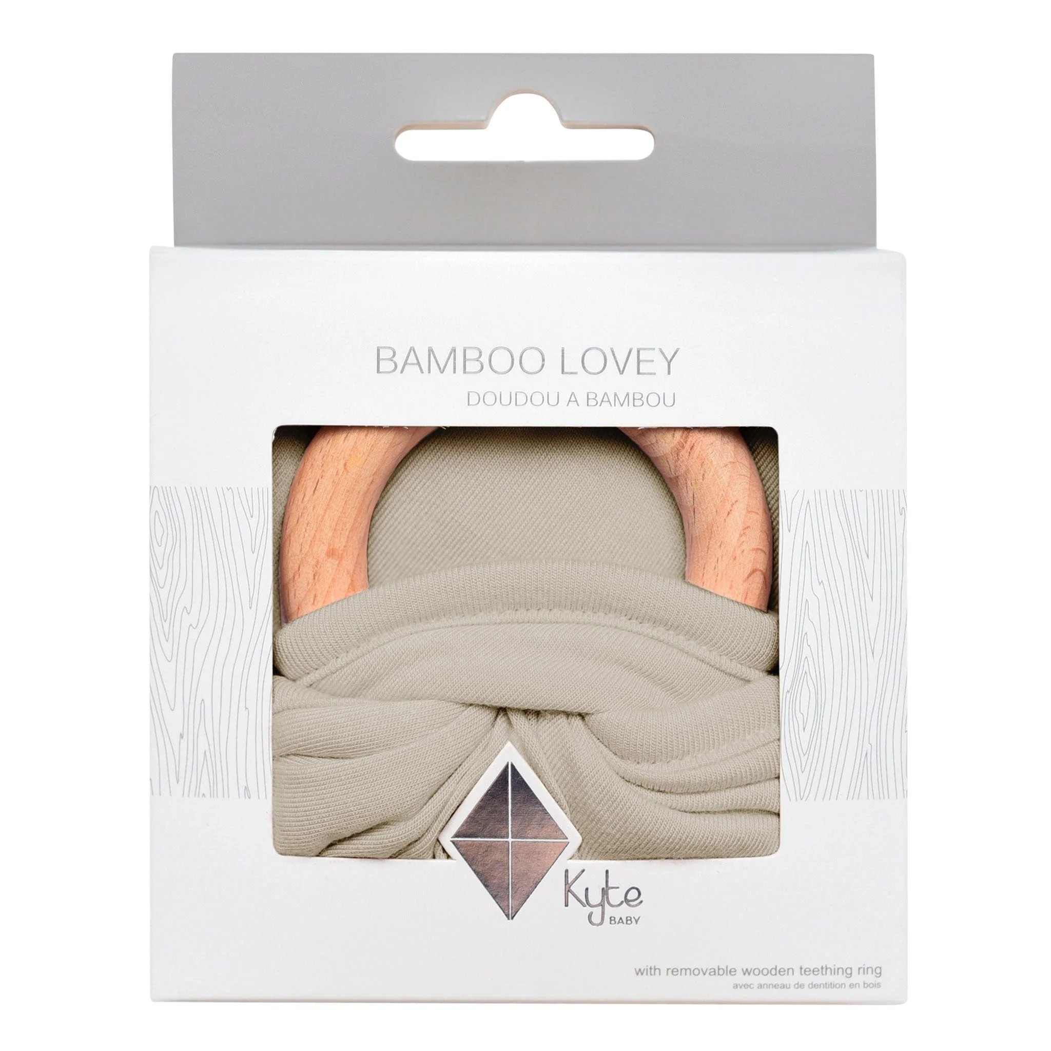Lovey in Khaki with Removable Teething Ring | Kyte BABY