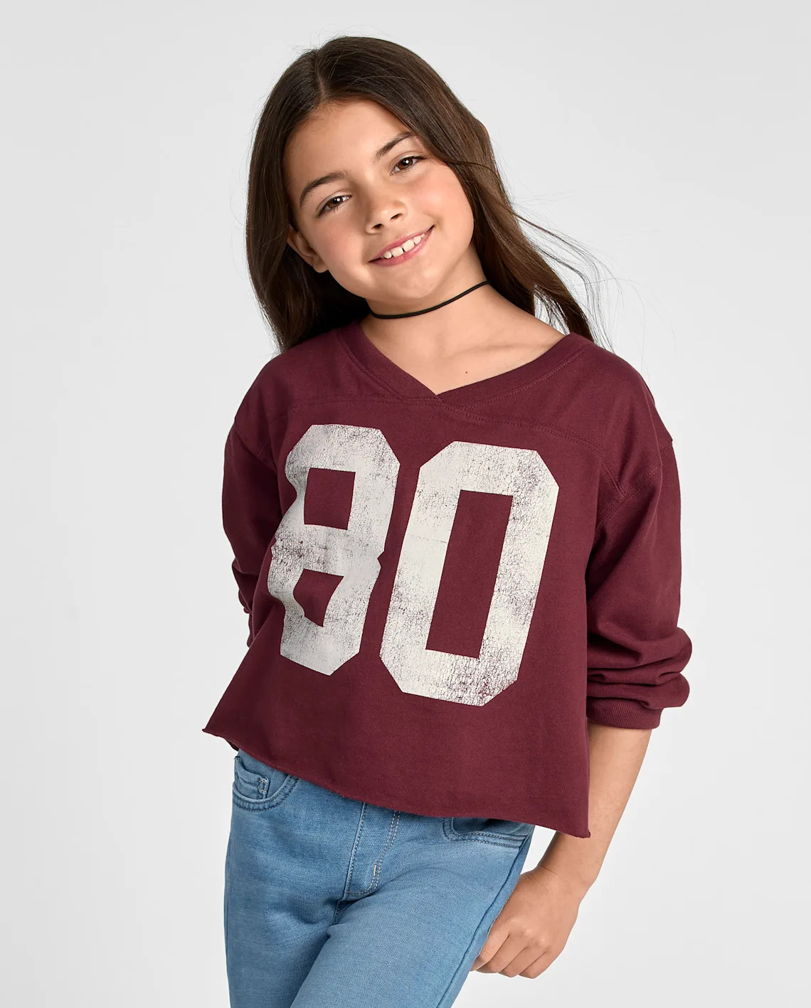 Girls Varsity Sueded Top - burgundy | The Children's Place
