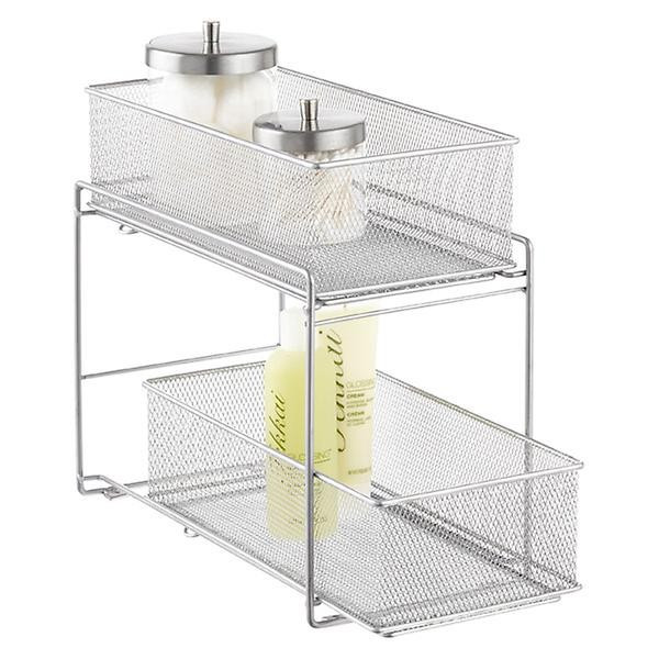 Silver 2-Drawer Mesh Organizer | The Container Store