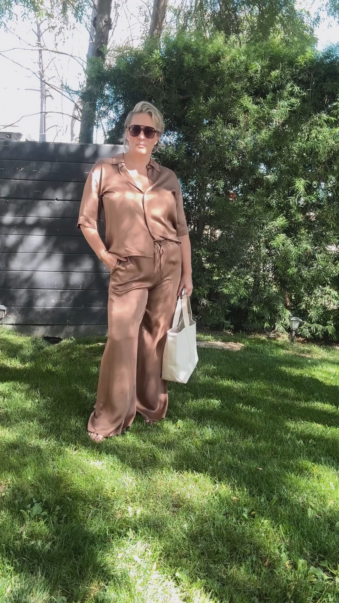 Obsessed with this easy monochrome latte colored satin set for a welcome bbq for my son’s school. Looking pulled together doesn’t have to be complicated. Sets are time and life savers  

#LTKMidsize #LTKmomlife #LTKSpringSale
