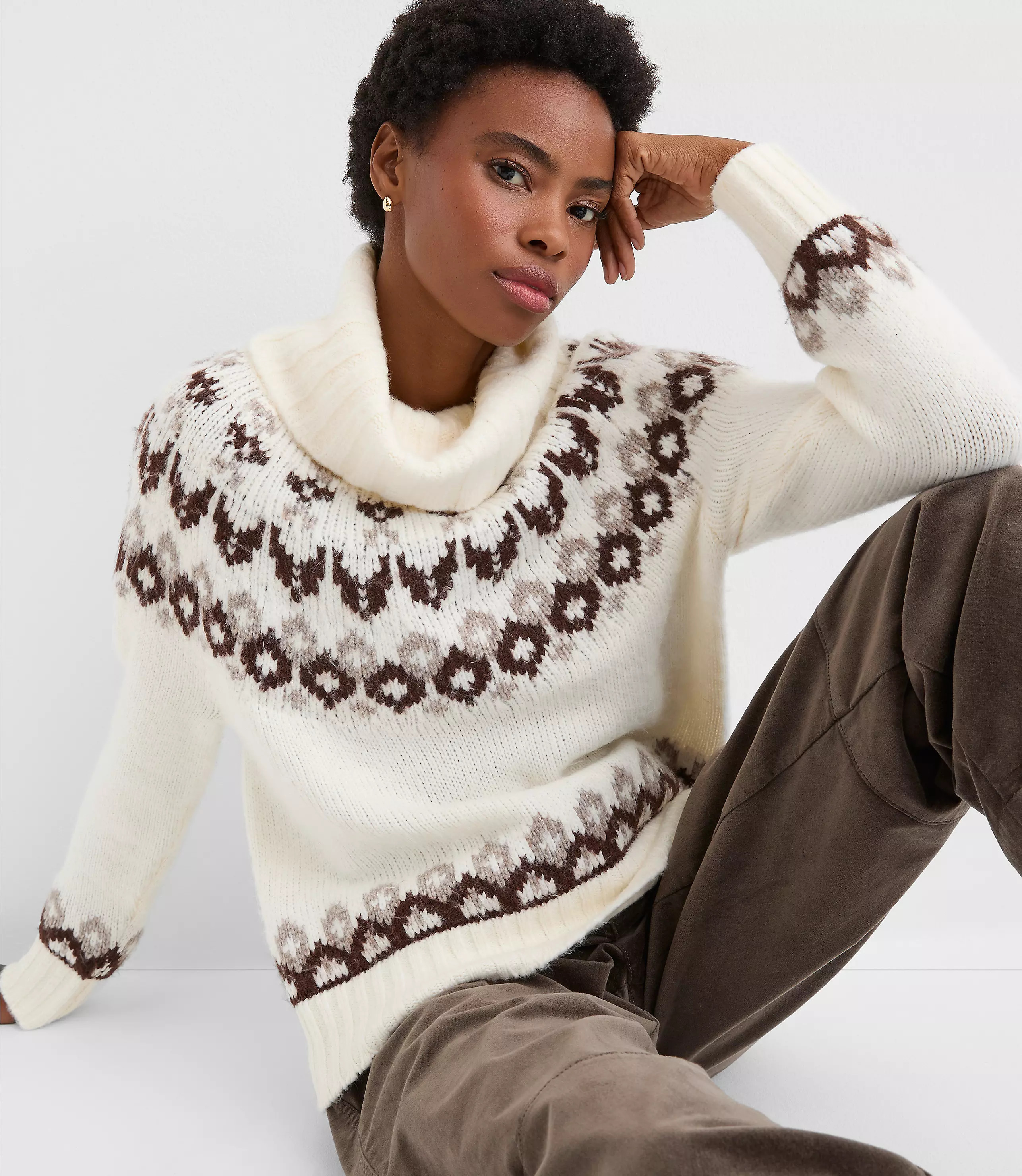 Petite Fair Isle Cowl Neck Sweater | LOFT