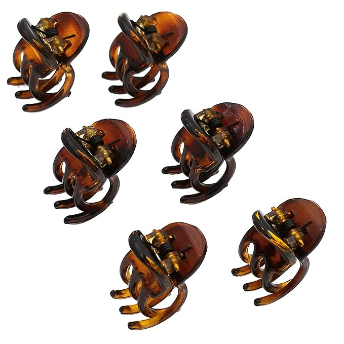 Camila Paris CP2374 French Hair Clip for Women, Set of 6 Extra Small Tortoise Shell Girls Hair Cl... | Amazon (US)