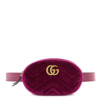 Velvet Matelasse GG Marmont Belt Bag Fuchsia 85 34 Violet Cyclamen | FASHIONPHILE (US)