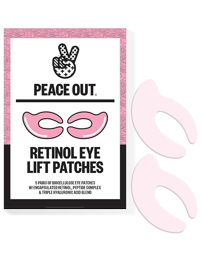 PEACE OUT Retinol Eye Lift Patches, 360° Biocellulose Mask with Encapsulated Retinol, Peptides, ... | Amazon (US)
