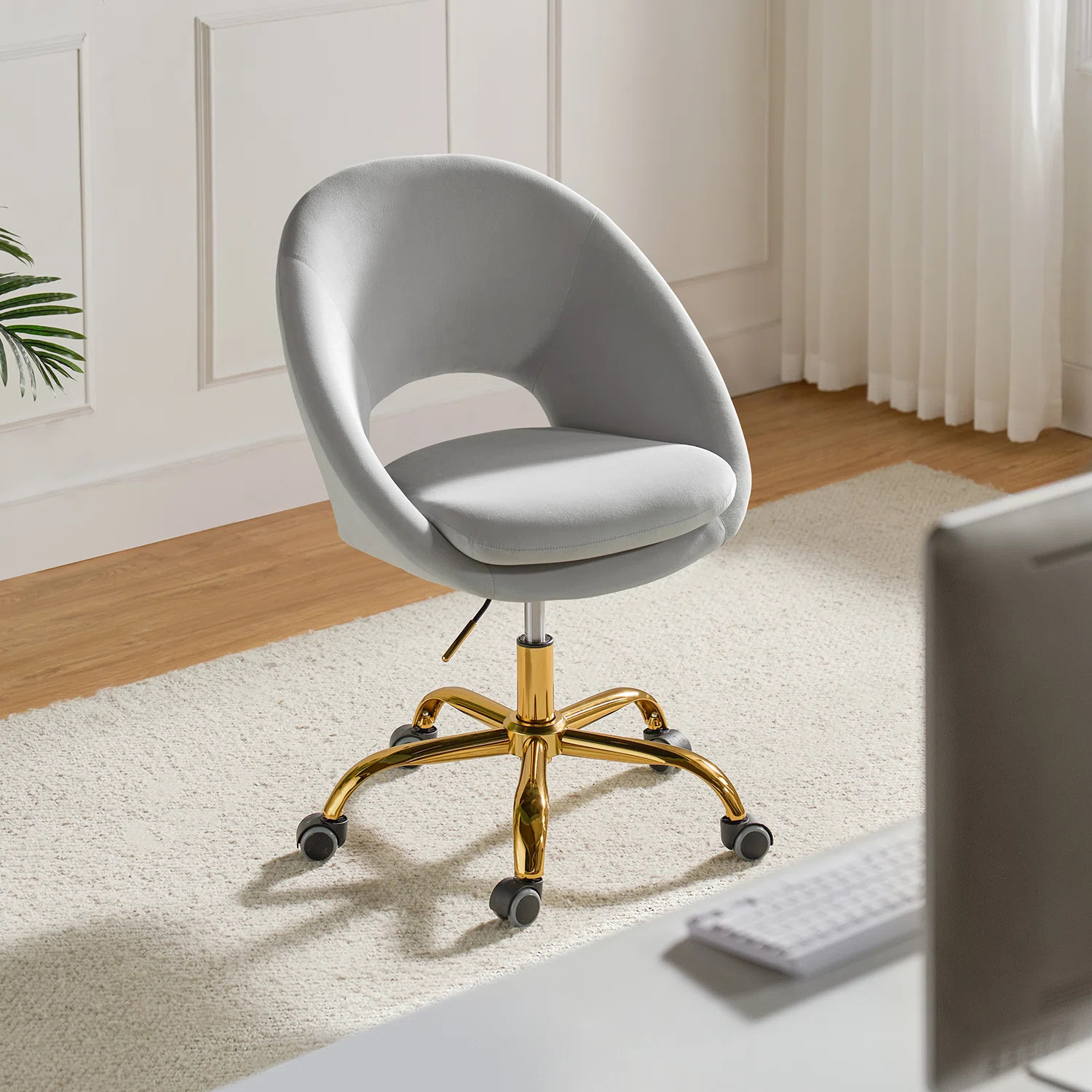 Louise Velvet Modern Task Chair with Ergonomic Design | Wayfair North America