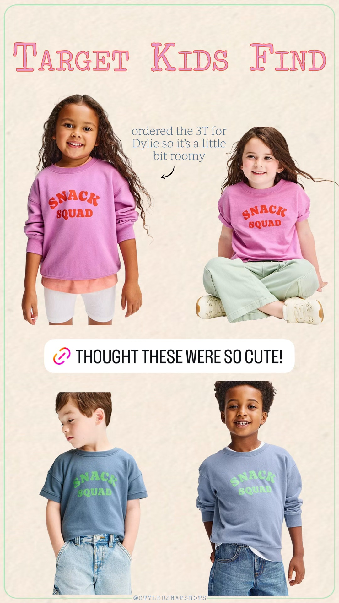 How cute are these?! $15 + under. Ordered Dylie the sweatshirt in a size up so it was roomy

#LTKKids