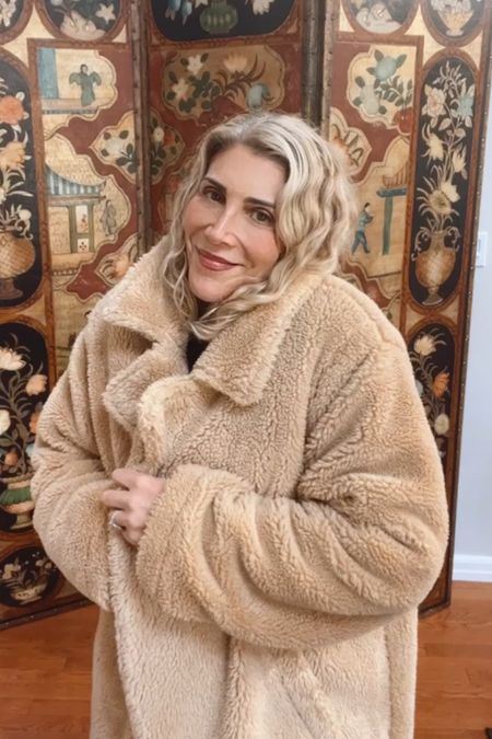 For some reason I am extra freezing cold this winter. So I’m snapping up items for the sheer purpose of keeping me warm this year. First up is this oversized sherpa trench. OK, so it’s not the most flattering but it is very snuggly warm. I could not love it more. I’m wearing a size small for reference. 

#LTKstyletip #LTKover40 #LTKSeasonal