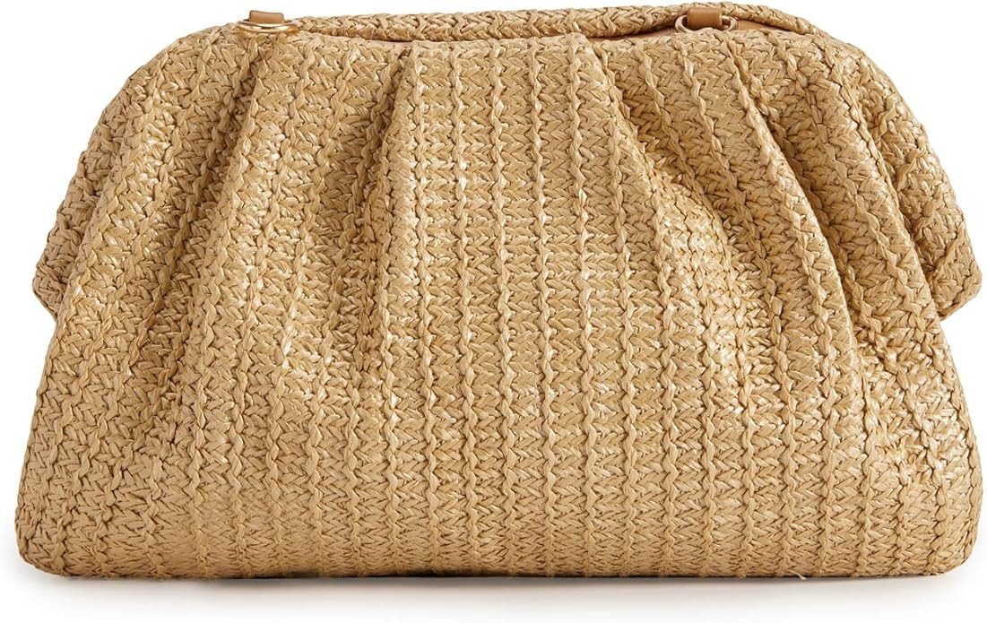 BRYCTSISEN Women Straw Beach Clutch Purse Handbag Summer Elegant Vacation Style Shoulder Bag Cros... | Amazon (US)
