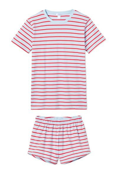 Pima Weekend Shorts Set in Flag | LAKE Pajamas