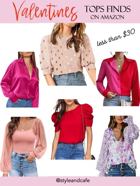 Valentines tops inspo from Amazon less than $30 #LTKunder30 #LTKbemine #LTKvalentines 

#LTKU #LTKunder50 #LTKSeasonal