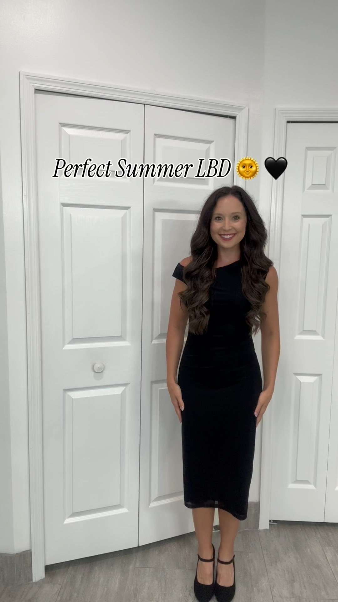 Summer midi bodycon little black dress 

#LTKWedding #LTKSaleAlert #LTKParties
