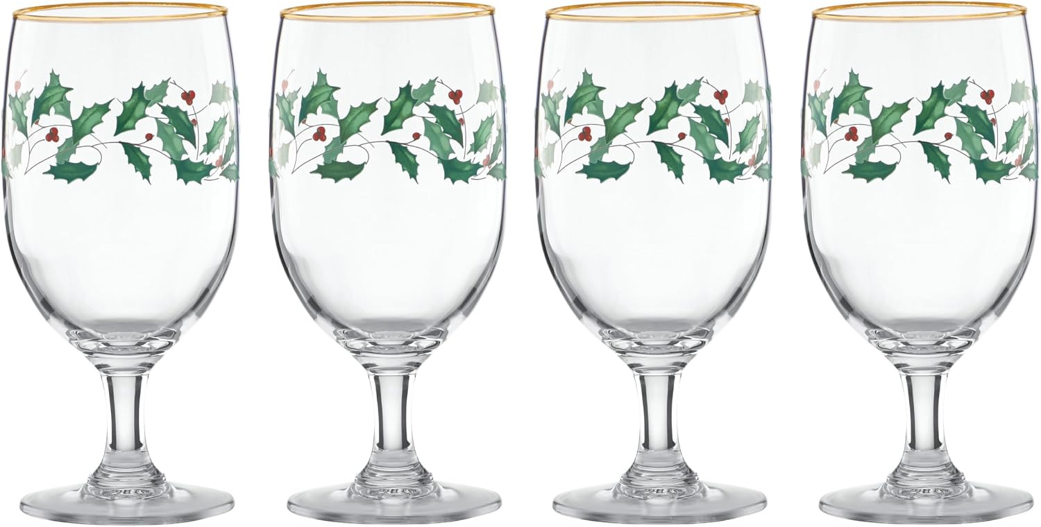 Lenox Holiday Christmas Glass Tumblers, Set of 4 | Amazon (US)