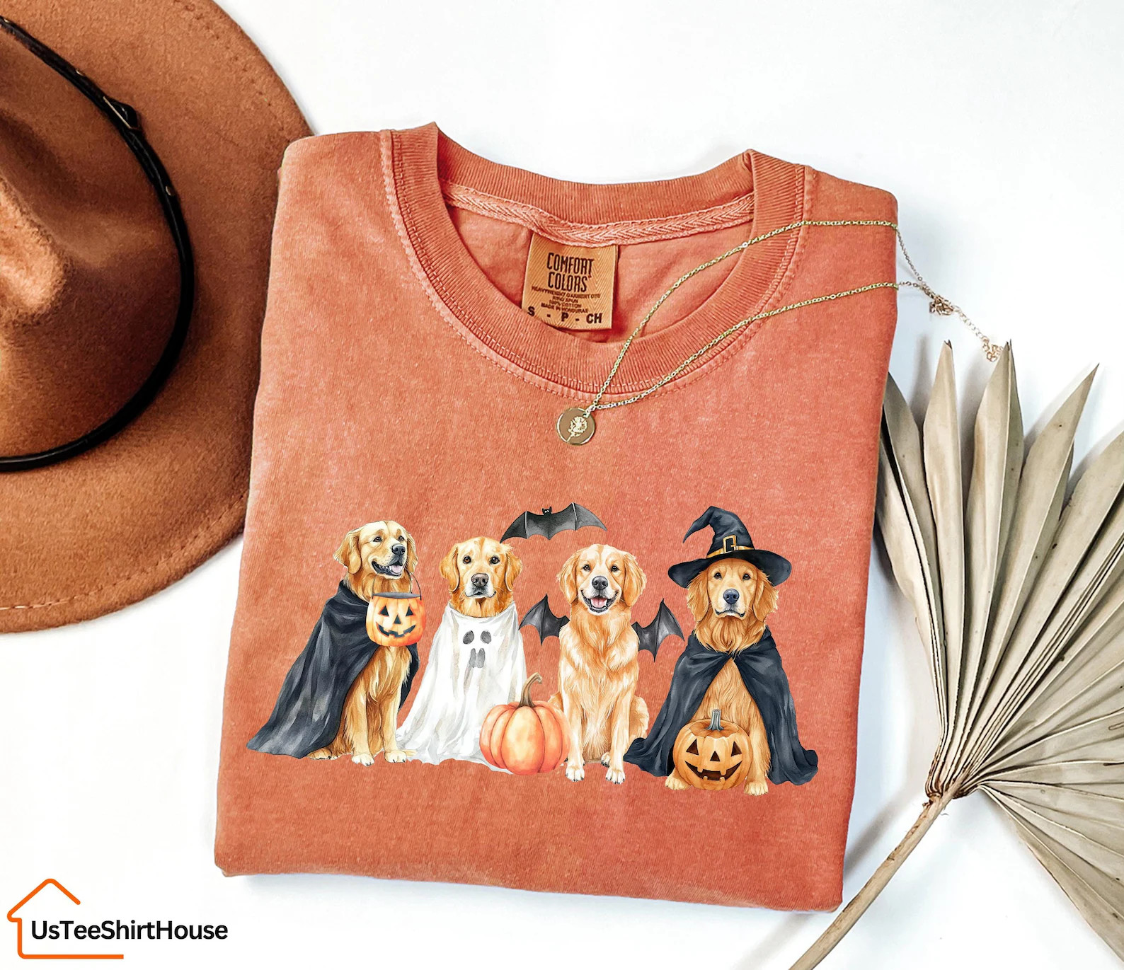 Comfort Colors® Halloween Golden Retriever Shirt, Halloween Dog Shirt, Ghost Dog Shirt, Dog Love... | Etsy (US)