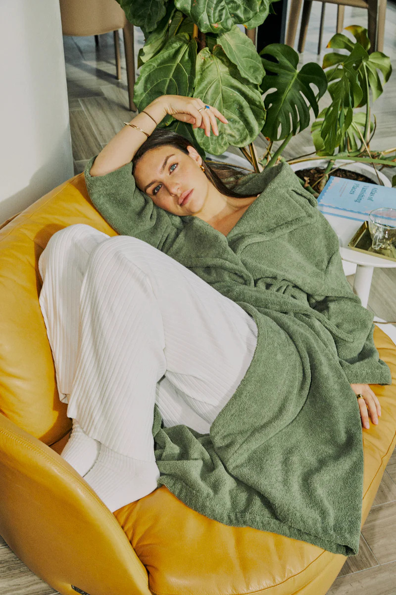 Shop Comfy Turkish Cotton Robe - Sage | Hommey | Hommey