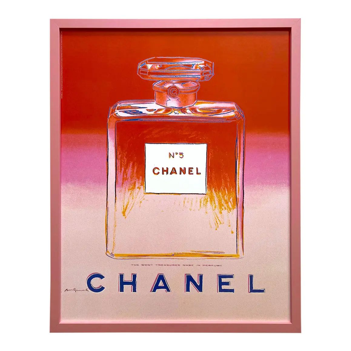 Andy Warhol Foundation Vintage 1997 Lithograph Print Framed Pop Art Poster " Chanel No. 5 " 1985 | Chairish