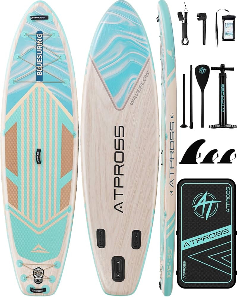 10'6''x33''Inflatable Stand Up Paddle Board, 400lbs Extra Wide Stand Up Paddleboard with Kayak Se... | Amazon (US)