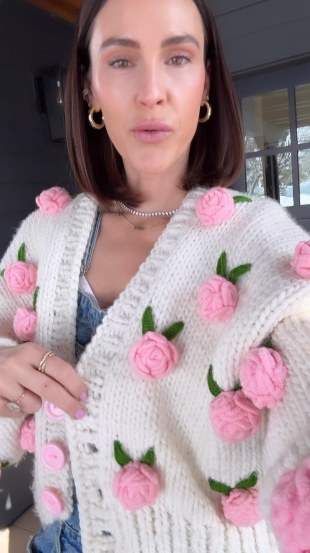 FASHION \ girly spring flower sweater paired with barrel overalls - smalls. Wearing all clean non-toxic makeup🎀

Beauty 
Outfit 

#LTKWatchNow #LTKStyleTip #LTKBeauty