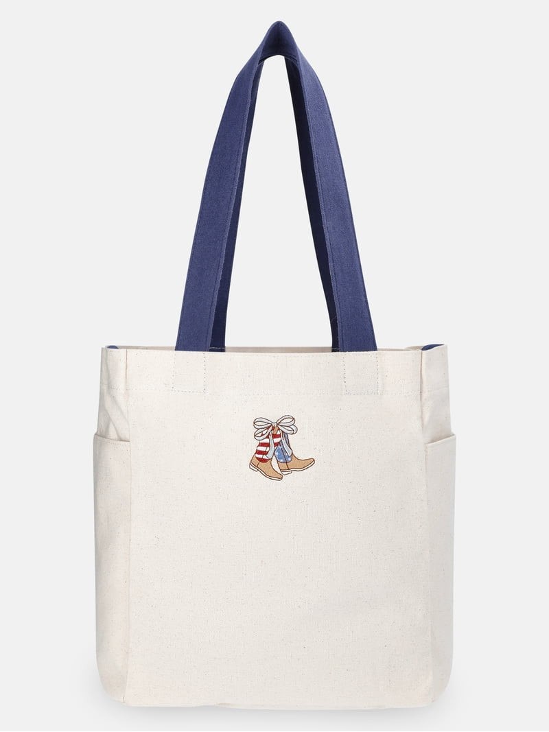 No Boundaries Women's Americana North/South Tote Bag, Natural | Walmart (US)