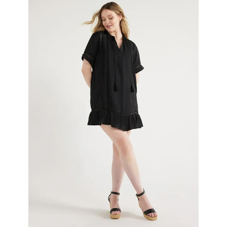 Time and Tru Women's and Women's Plus Peplum Tunic Coverup Dress, Sizes S-3X | Walmart (US)
