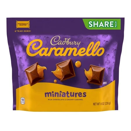 CADBURY CARAMELLO Miniatures Milk Chocolate and Caramel Candy Bars Individually Wrapped 8 oz Shar... | Walmart (US)