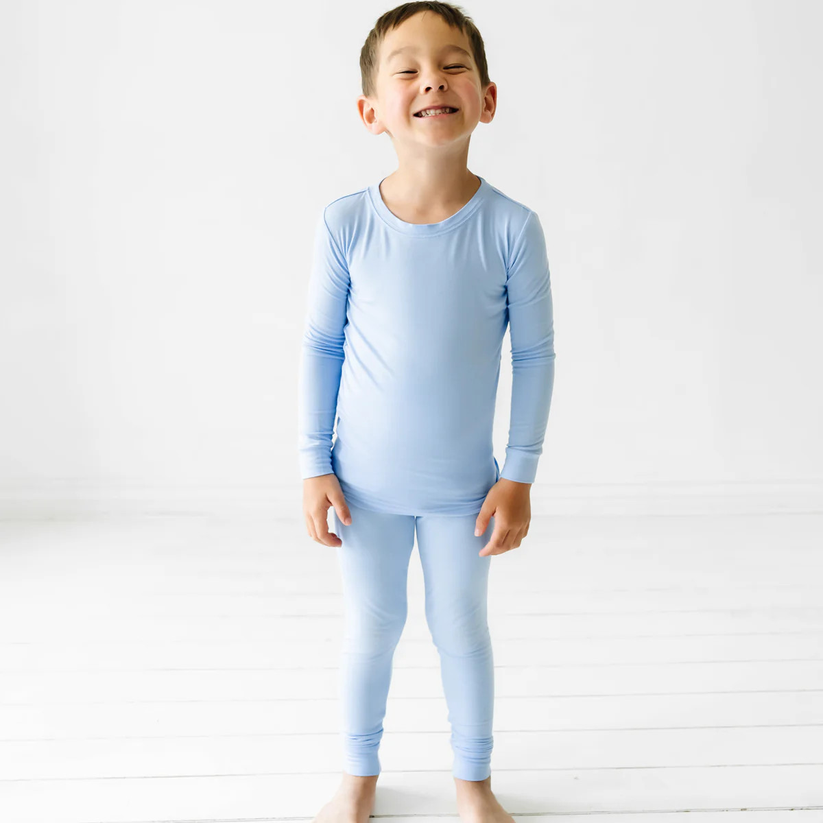 Periwinkle Blue Two-Piece Bamboo Viscose Pajama Set | Little Sleepies