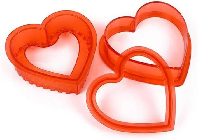 4 inch 3pcs Set Heart Sandwich Pastry Cookie Cutter - Red | Amazon (US)