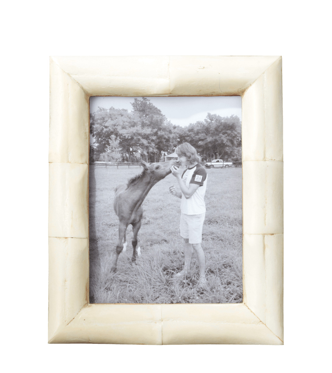 Bone Curved Photo Frame Small - Ivory White | OKA US