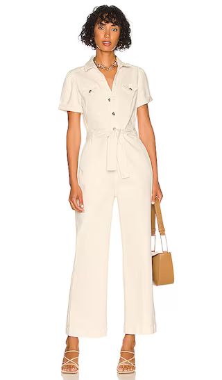 Anessa Puff Sleeve Jumpsuit in Quartz Sand | Revolve Clothing (Global)